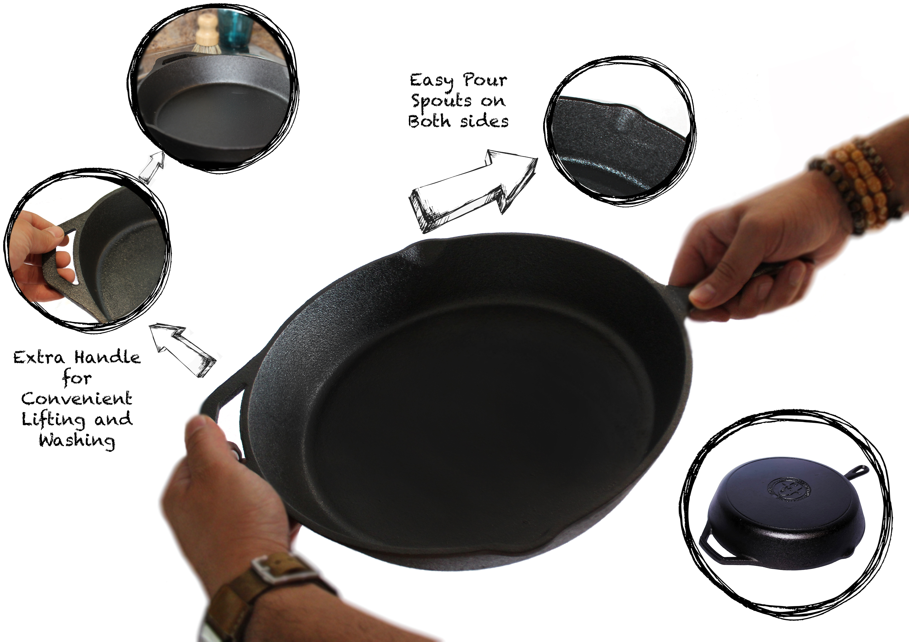 Classic 12" Pre-Seasoned Cast Iron Skillet Master the art of searing, baking, and frying with our Classic 12" Cast Iron Skillet. Naturally pre-seasoned and built to last generations. Shop now.